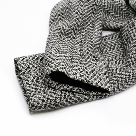 JAEGER Vintage Cropped Blazer Black/White Herringbone Cashmere/Wool Blend US 8 - Picture 11 of 12